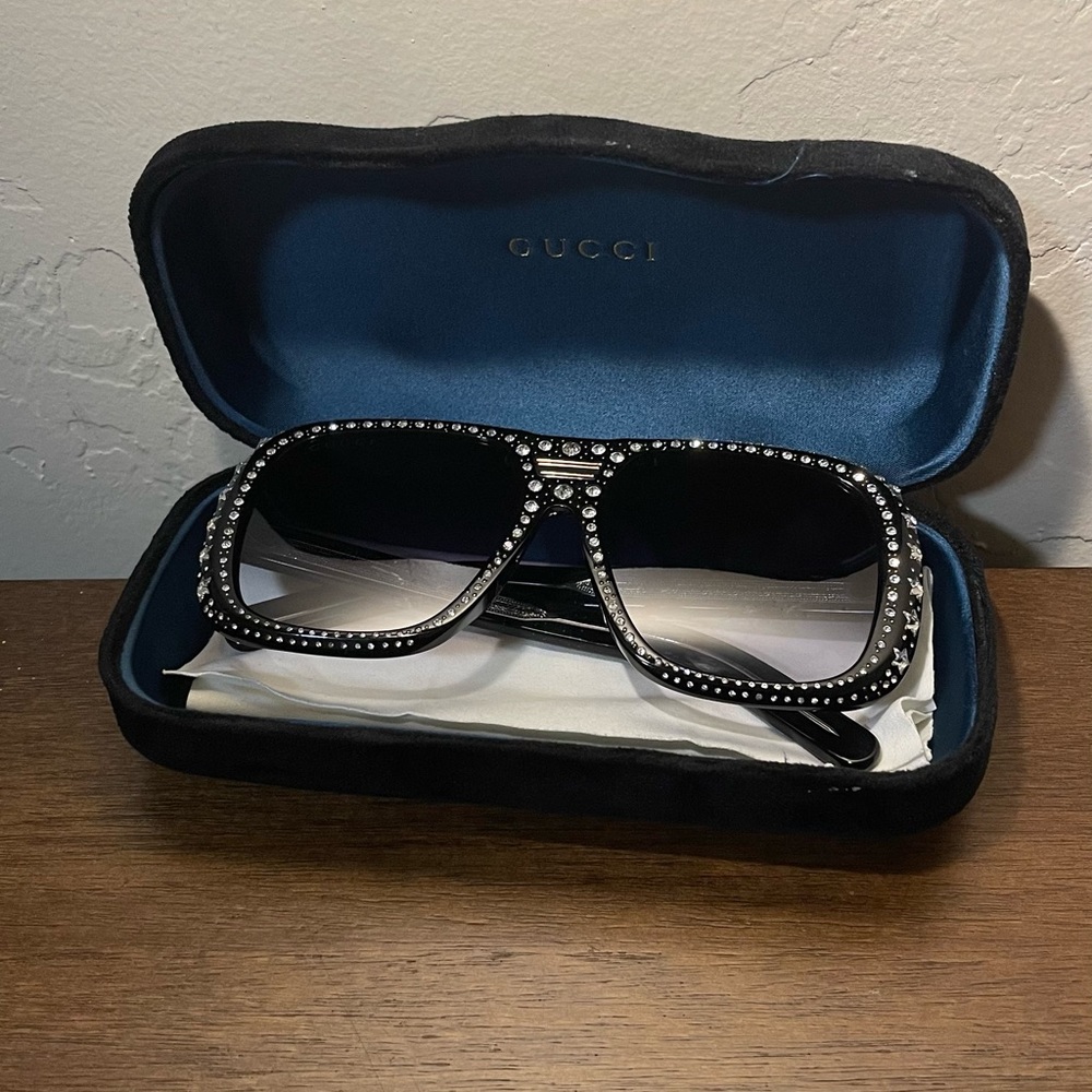 Black Dapper Dan 0427 Crystal Logo Retro Gg0427 Limited 002 Sunglasses